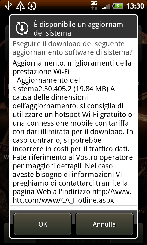 Aggiornamento HTC Desire HD