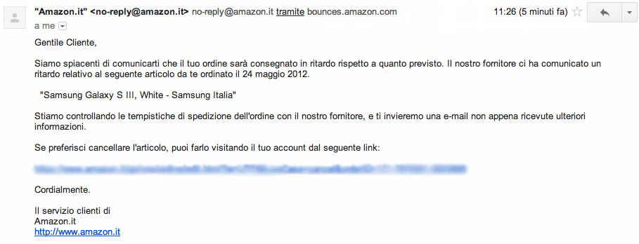 ritardi amazon gs3