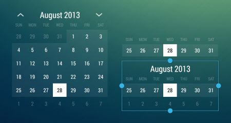 month calendar widget