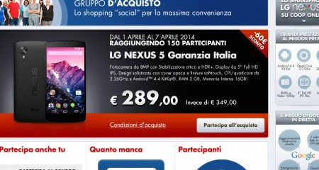 Nexus 5 Gruppo di acquisto Coop Online