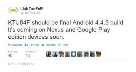 Android 4.4.3 Conferme