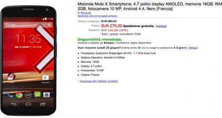 moto x amazon francia
