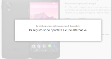 Nexus 5 esaurito italia