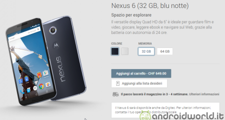 Nexus 6 svizzera