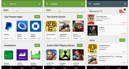 play store ricerche categorie